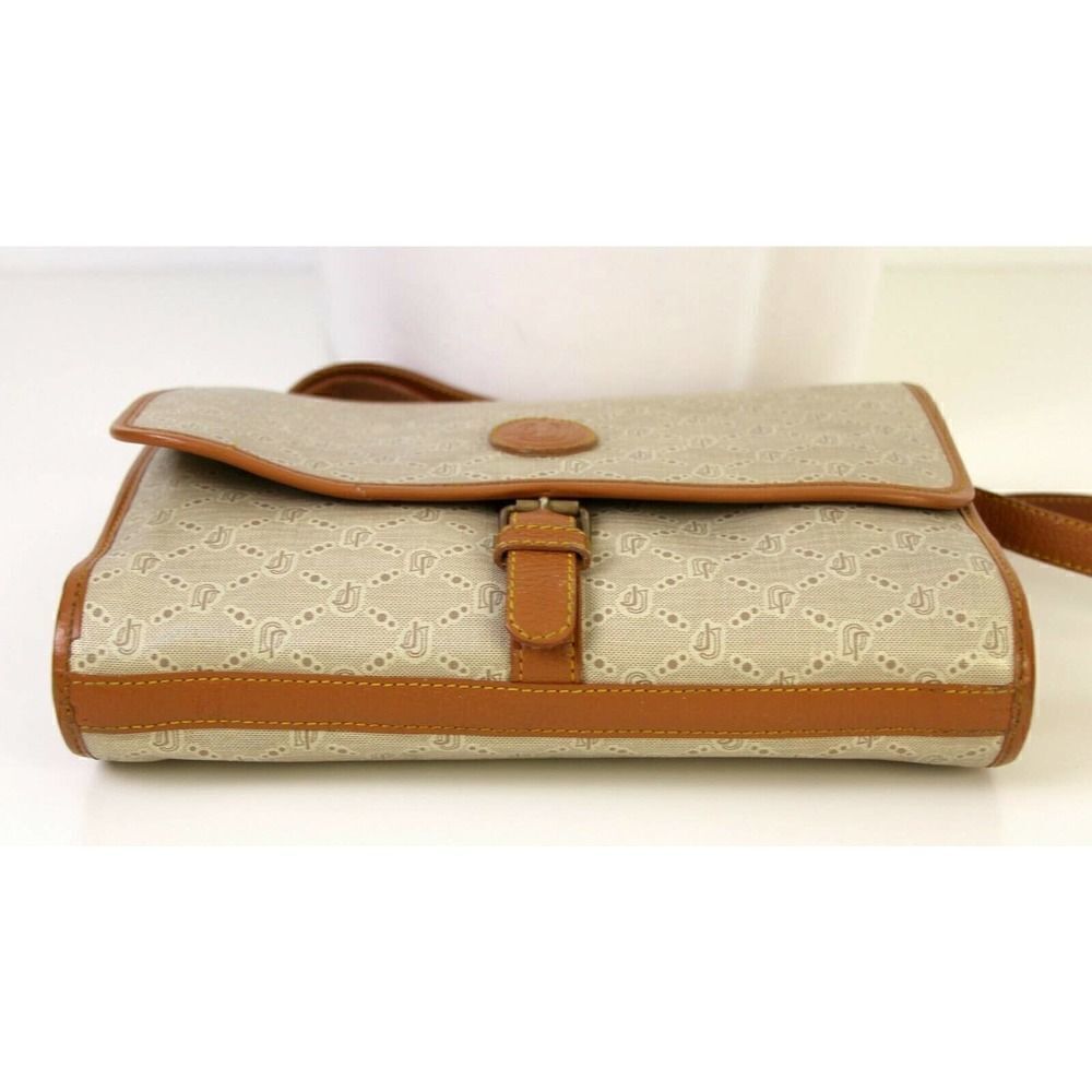 VTG JOE LEATHER HANDBAG SIGNATURE PVC BROWN LEATHER XBODY BAG SHOULDER BAG PURSE - Picture 9 of 11